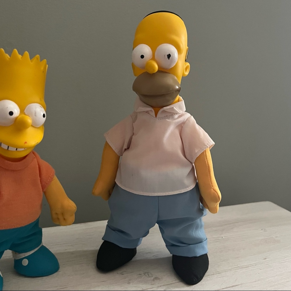 Simpsons Vintage 1990s Soft Body Dolls Homer Bart - Picture 4 of 16